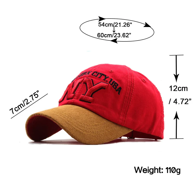 

Simple cotton fishing unisex baseball cap snapback hat for men women sun hat bone gorras ny embroidery spring cap wholesale