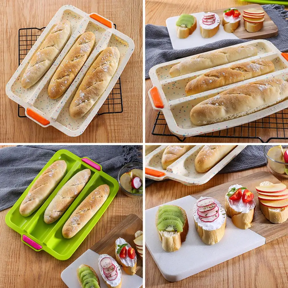 Household Bread Silicone Baking Pan Non-stick French Baguette Grill Mold Kitchen Cake Tool |