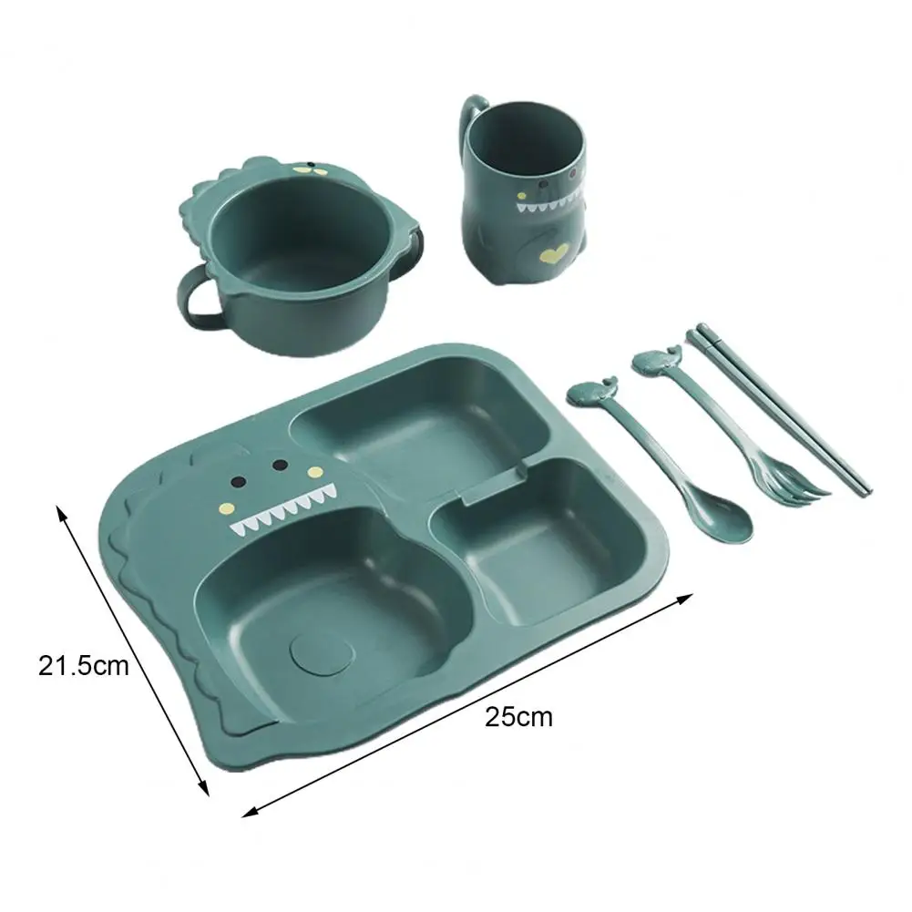 

4Pcs/Set Children Tableware Anti-hot Dinosaur Pattern Eco-friendly Kids Feeding Dishes Set for Home Dinnerware Sets