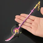 Брелок для ключей Genshin Impact Raiden Shogun, ингаляция молнией, искусственное оружие, аниме, сплав, нож, меч, модель, игрушки, металлические изделия