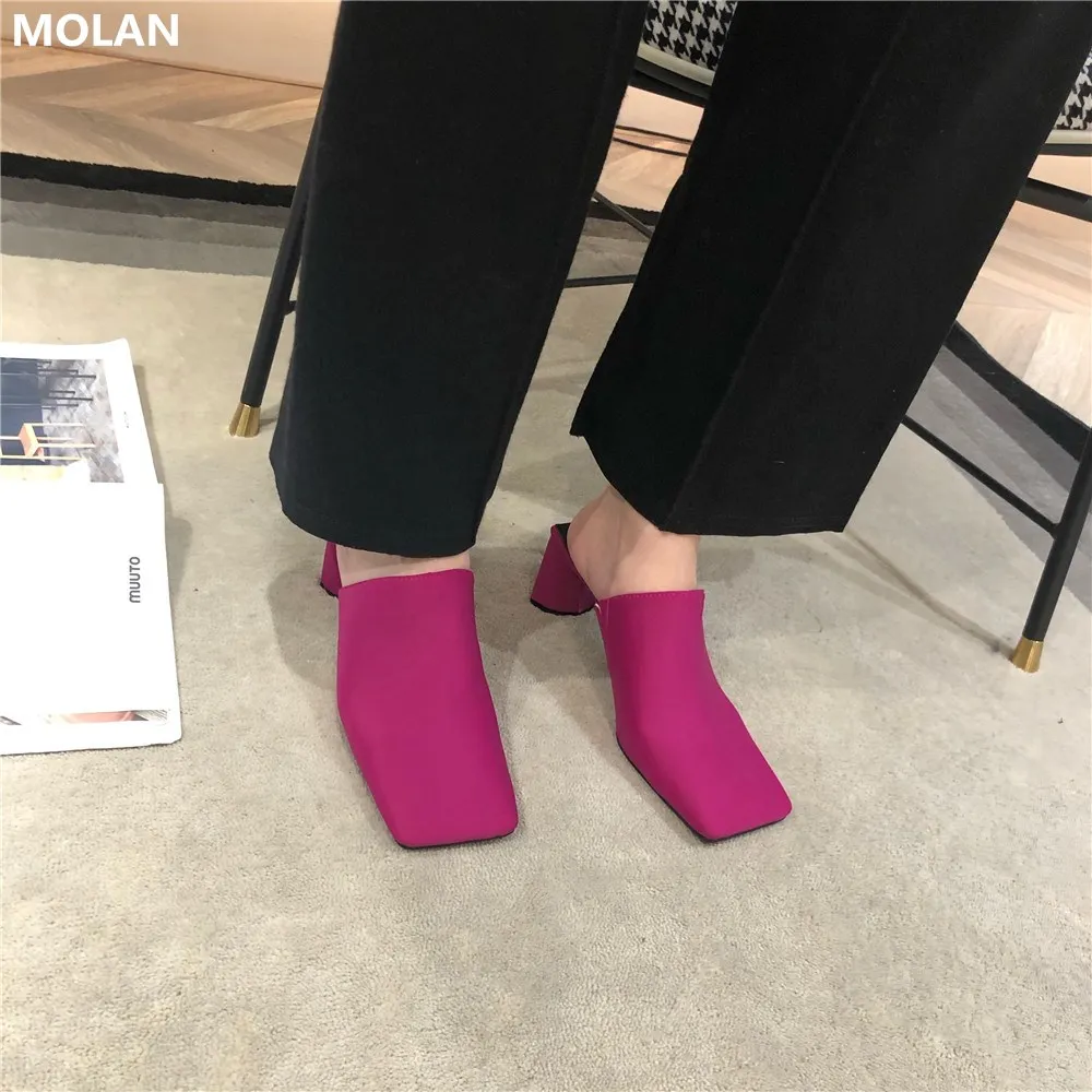 Бренд MOLAN Designers Сезон весна 2020 года Модная Роскошная пикантная шелковая обувь с