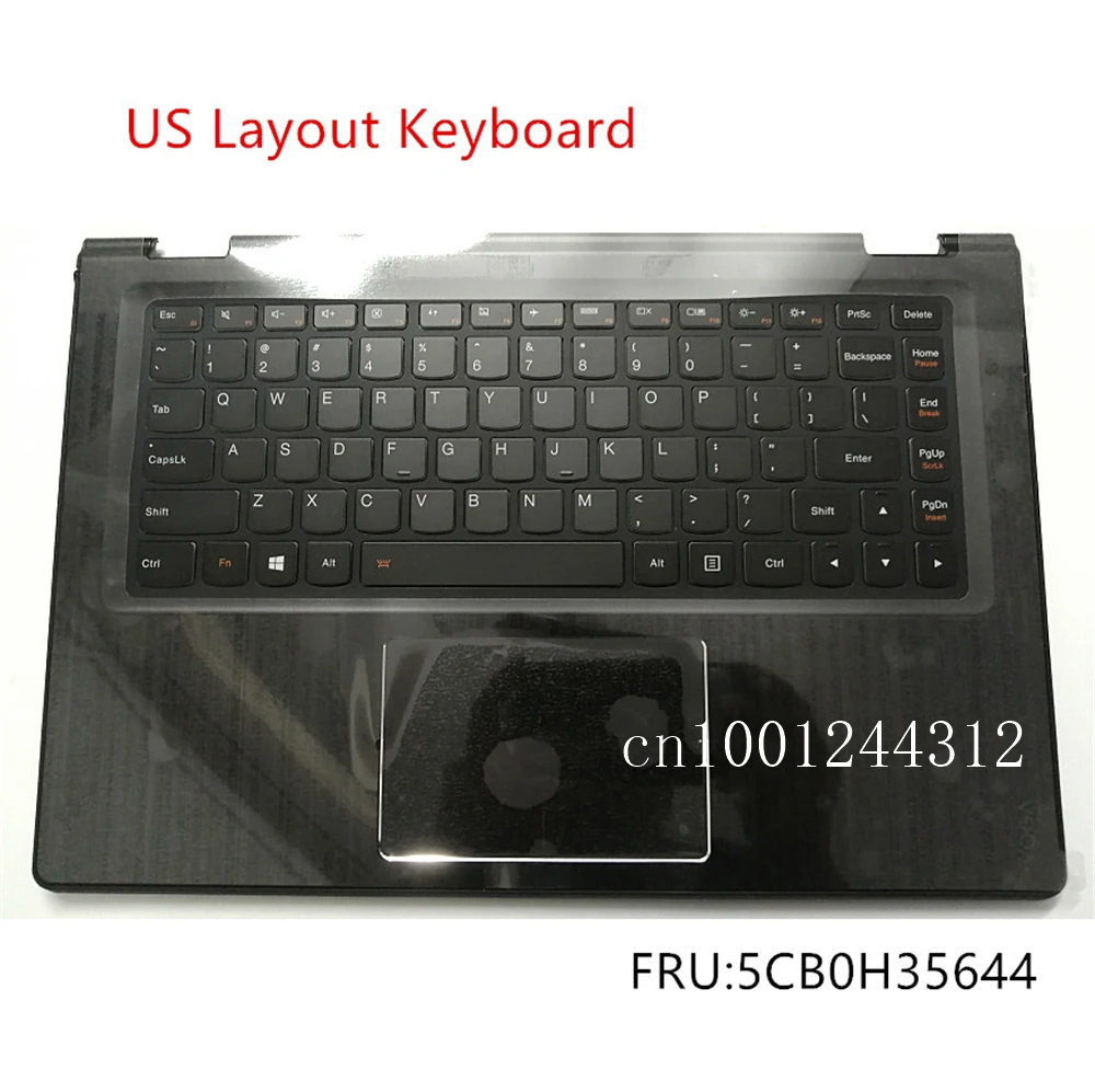 

New Original For Lenovo Yoga 3-14 3-1470 YOGA 700-14ISK US Palmrest Upper Case Keyboard Bezel Cover 5CB0H35644