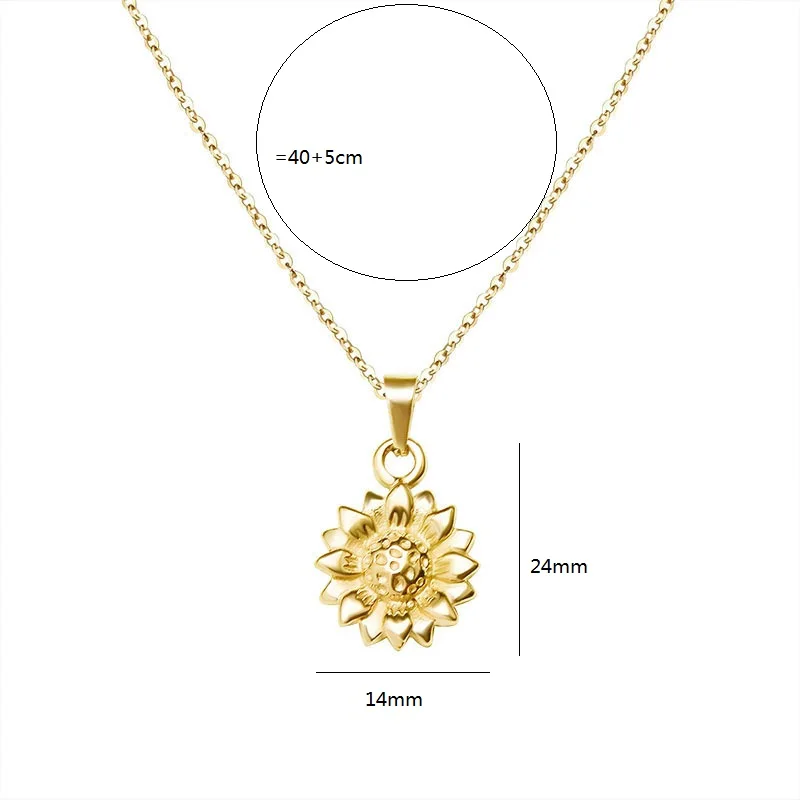 

Sunflower necklace for women stainless steel gold clavicle necklace trendy women 2021 dainty cute kawaii