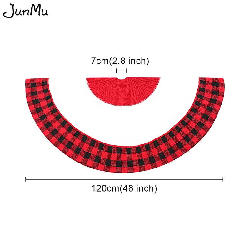 Юбка для рождественской елки красно черная юбка в клетку буйвола Праздничные