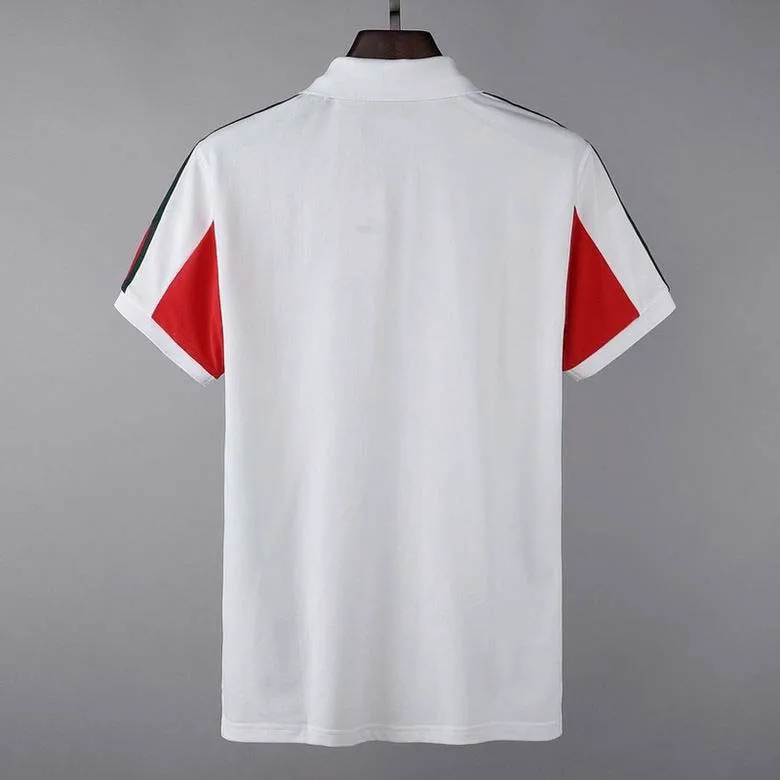 

Luxury fashion classic mens letter striped embroidery shirt cotton mens designer T-shirt white red designer polo shirt male