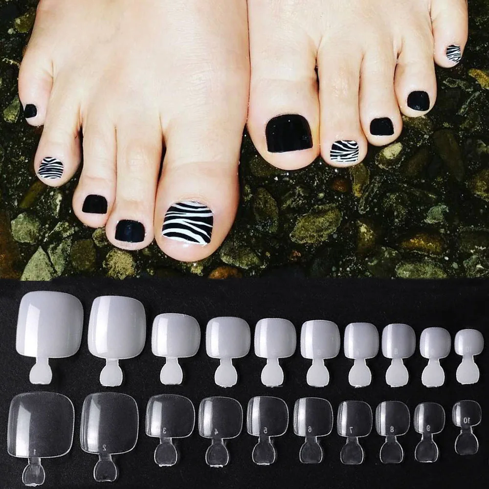 

500pc/Bag Artificial fake toenail Tips For Acylic False Nails Tips Natural/White/Clear Foot Nails Manicure Fake Toenails Tc#035