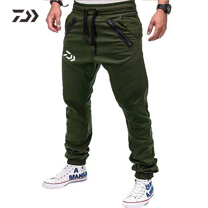 

New Spring Daiwa Fishing Clothing Sport Mens Fishing Pants Outdoor Sport Zipper Decoration Breathable Solid Fishing Wear