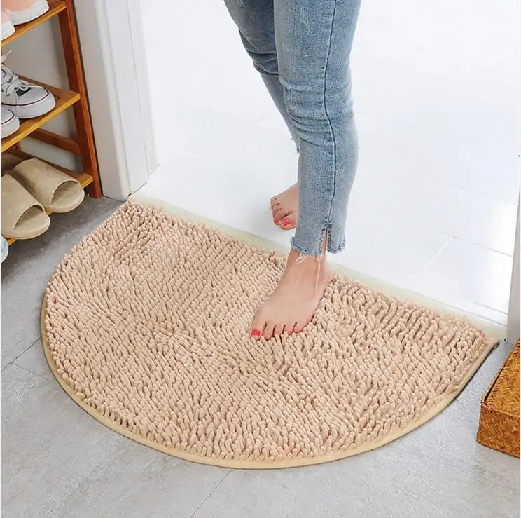 

40X60cm Soft Carpet Slip-resistant Bathing Room Rug Floor Door Mat Dirt Barrier Semi Circle Floor Door Cushion Mat Rug