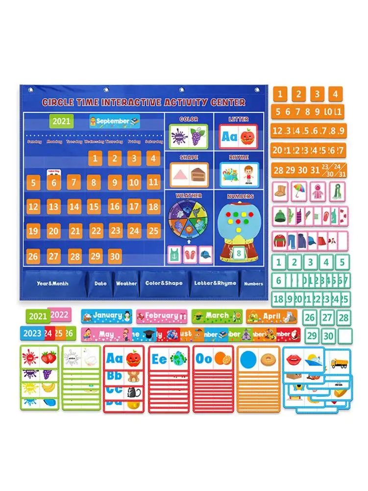 Карманный календарь с кольцами и временным центром обучающая форма цветной
