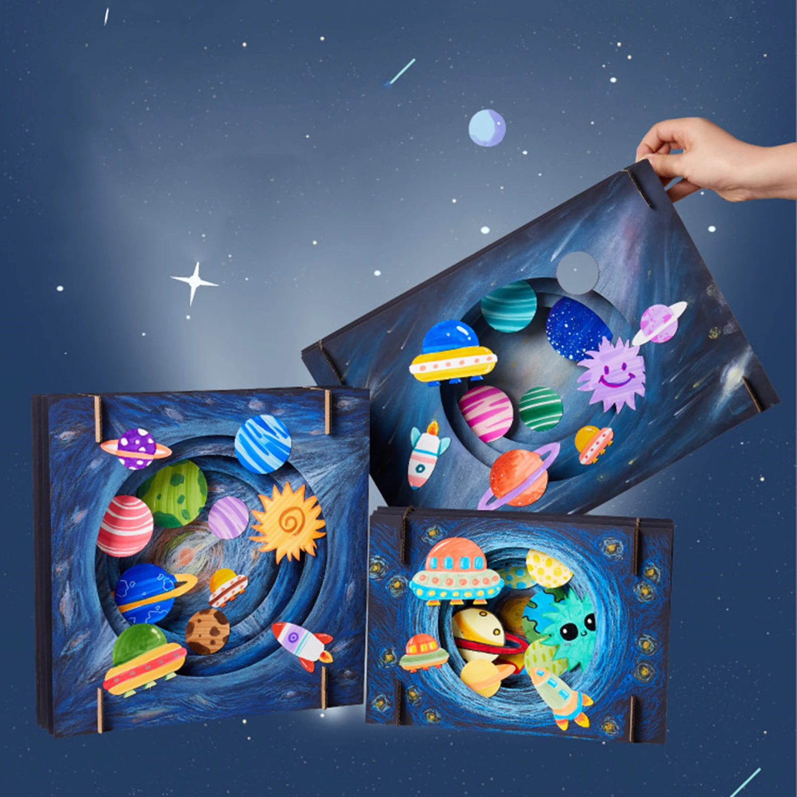 3D Coloring Handmade Craft Kits for Kids Space and Sea Theme Assemble Art Painting Accessories-Interactive Educational Toys | Игрушки и