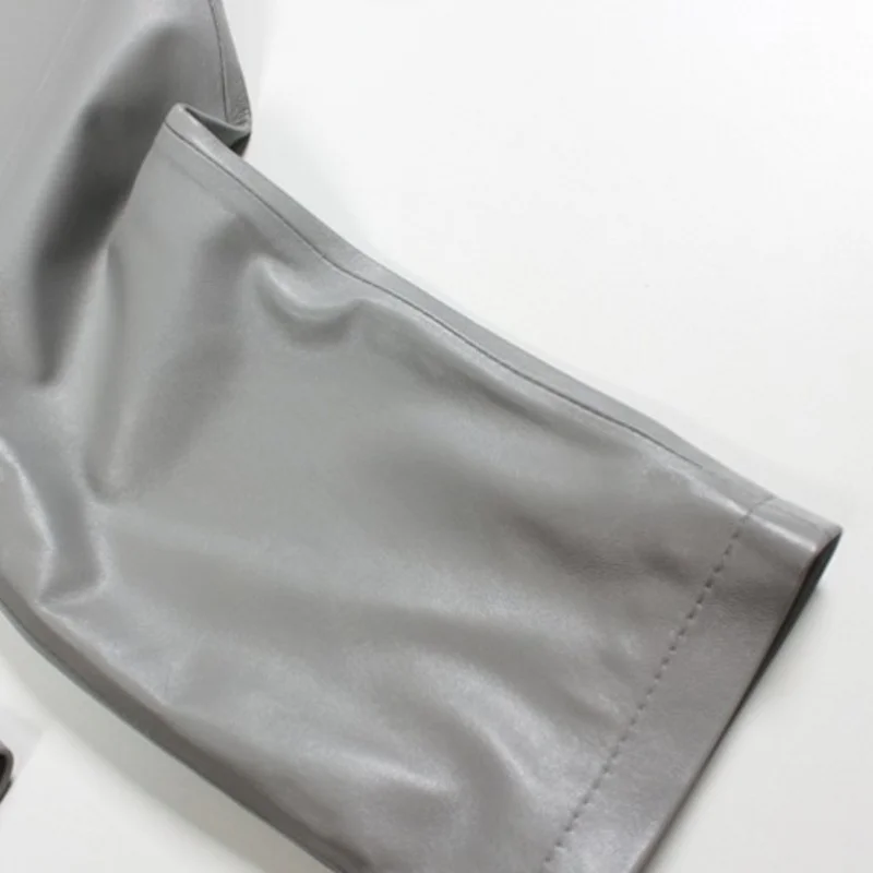 

2021 Spring Genuine Leather Pants Women Harem Pants Streetwear Vintage Women Trousers Casual Sexy Black Grey Sheep Leather Pants