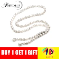 real natural long pearl necklace womenwater drop freshwater pearl chain collar birthday gift