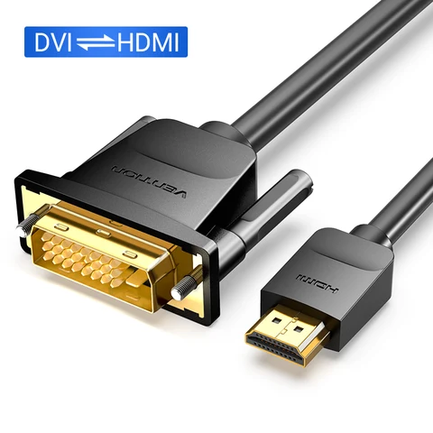Vention Кабель HDMI-DVI Bi-direction HDMI Male 24 + 1 DVI-D переходник 1080P конвертер для Xbox HDTV DVD LCD DVI в HDMI кабель