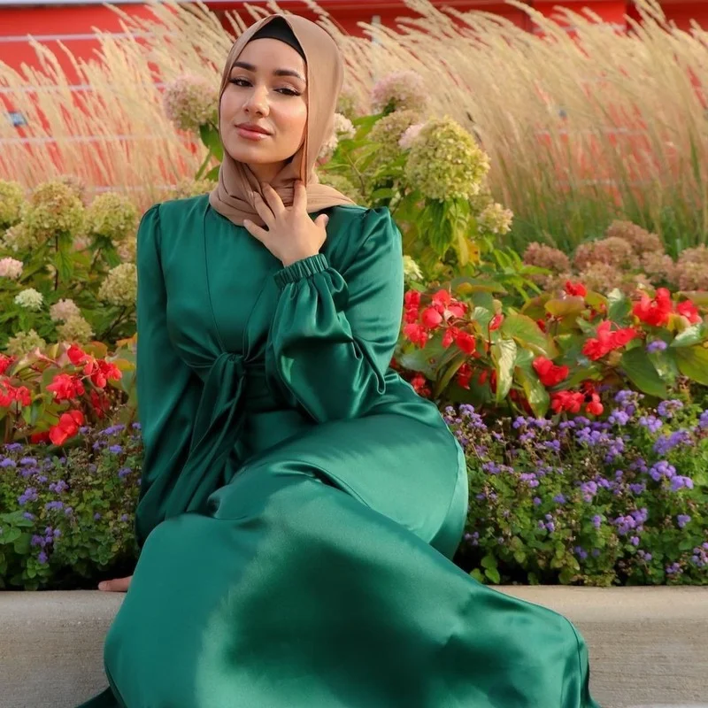 Mubarek Abaya Дубай, Турция сатиновый хиджаб мусульманское вечернее платье Африканский ислам одежда оберточные платья для женщин
