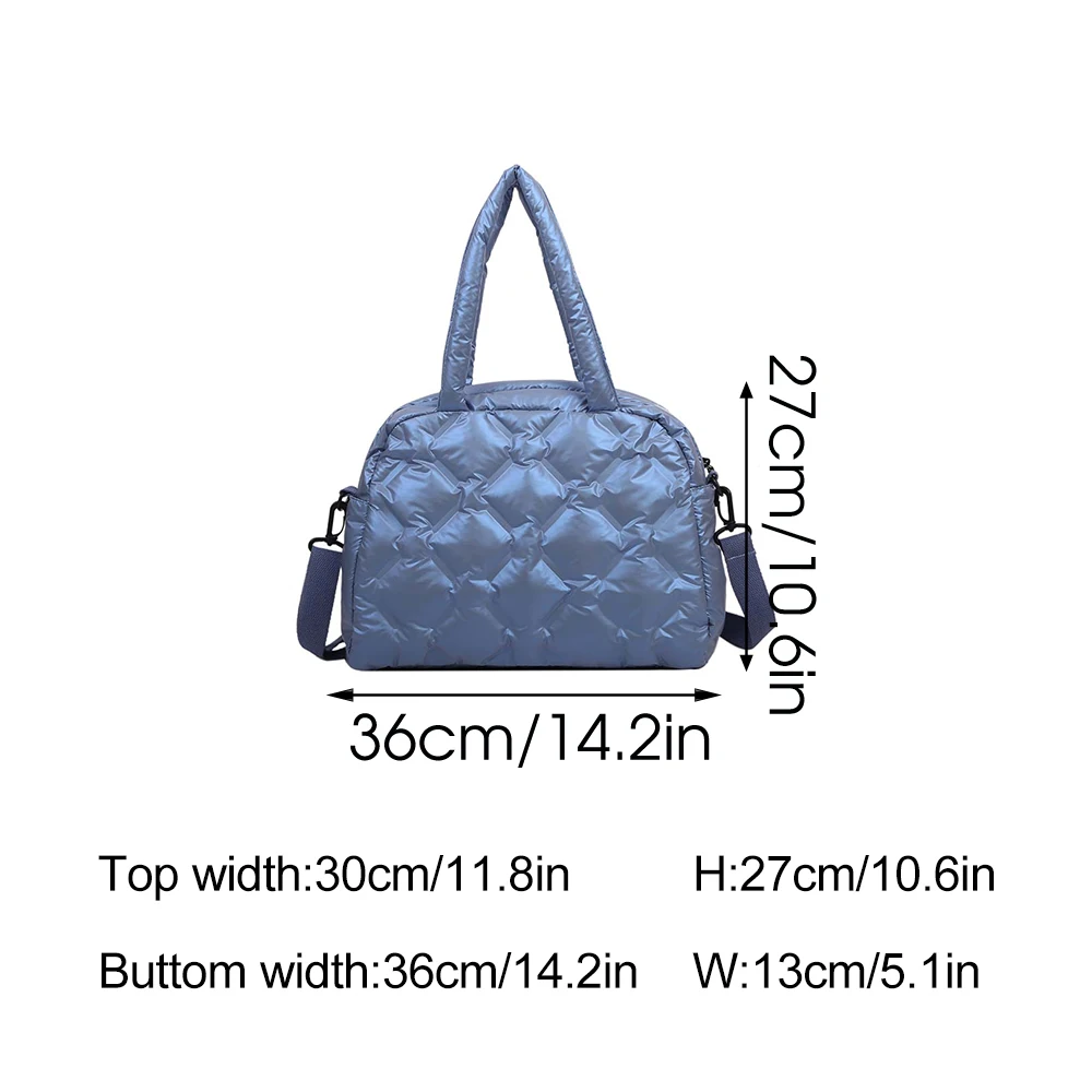 Luxury Designer Women Down Handbag Cotton Duvet Nylon Padded Shopper Winter Quilted Female Shoulder Crossbody Bag Purse 2022
