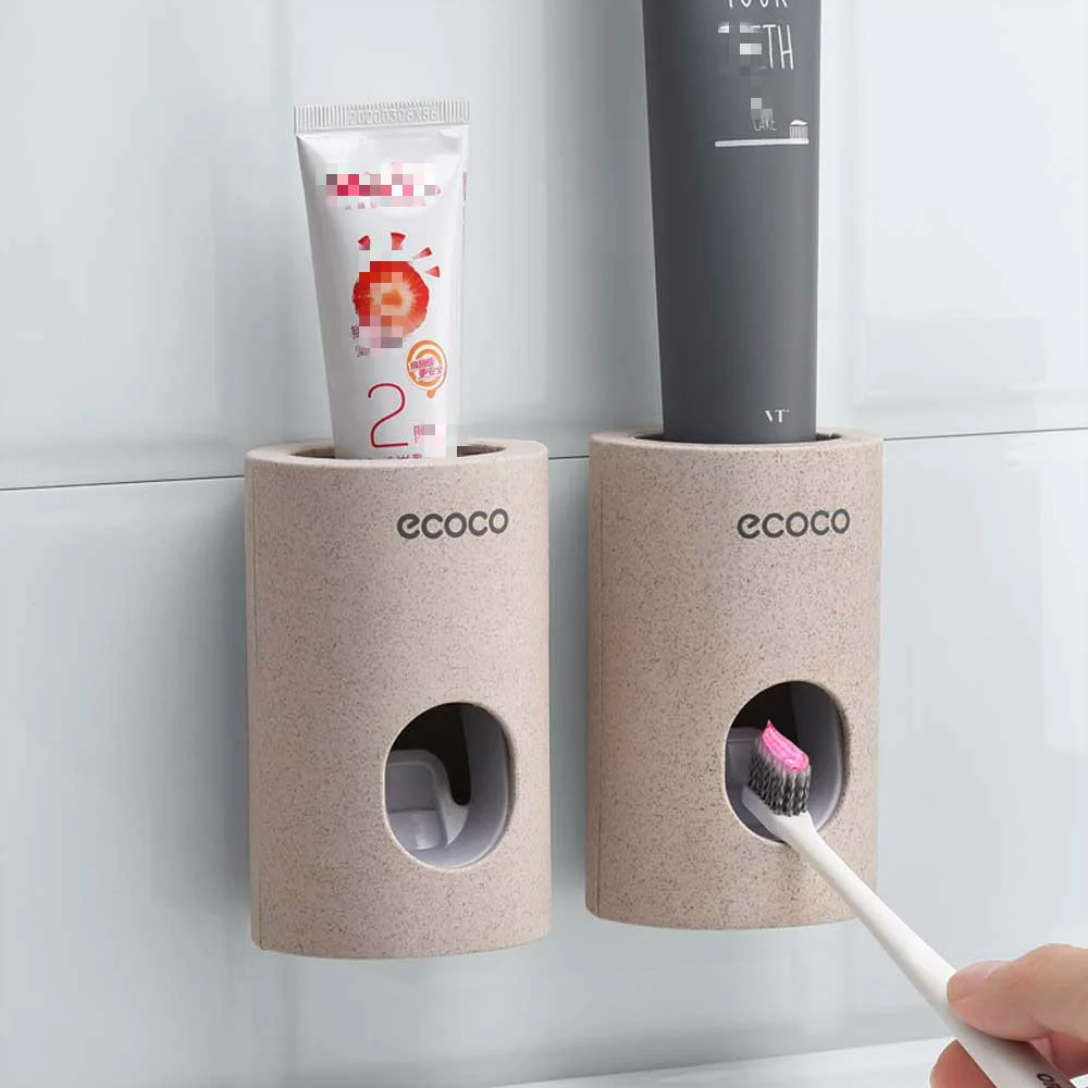 

Automatic Toothpaste Dispenser Non-toxic Wall Hanger Mount Dust-Proof Toothpaste Squeezer Quick Take Straw Toothpaste Rack Home