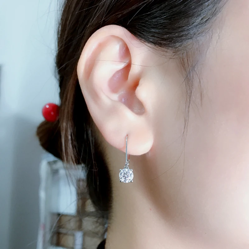 2020 модные серьги женские круглые циркониевые поп романтические клипсы с 4