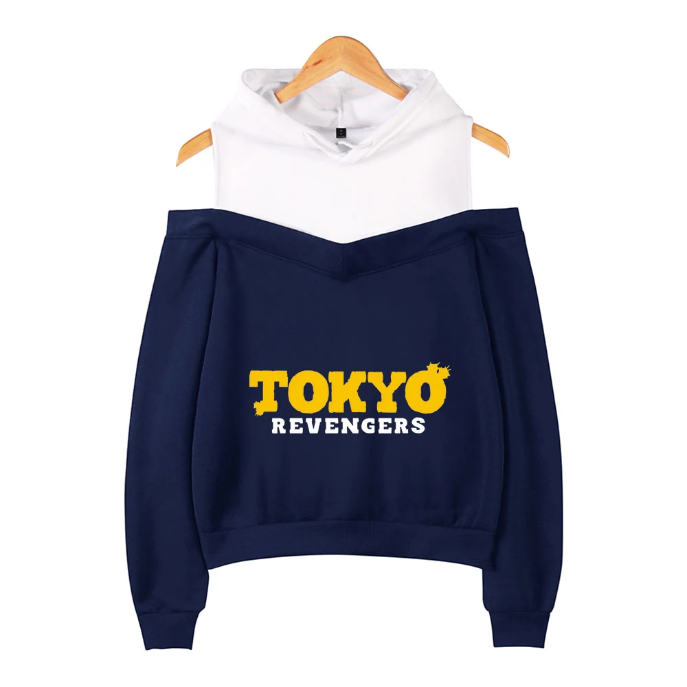 

Tokyo Revengers Hoodies Female Off Shoulder Anime Hoodies Harajuku Women Hooded Girl Sweatshirt Japanese Anime Clothes