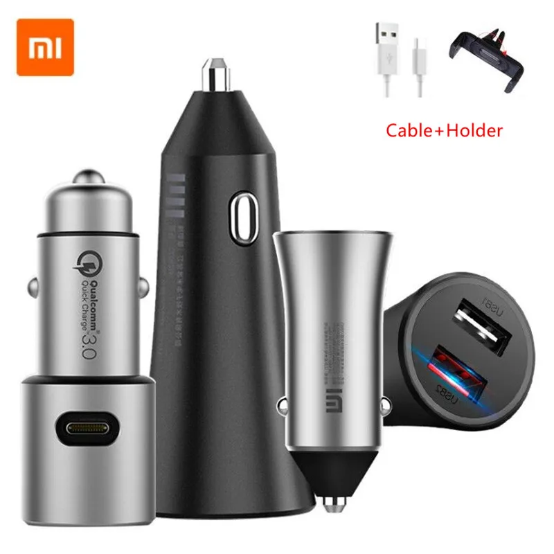 Оригинальное автомобильное зарядное устройство Xiaomi Xiao mi QC3.0 X2 с двумя USB портами