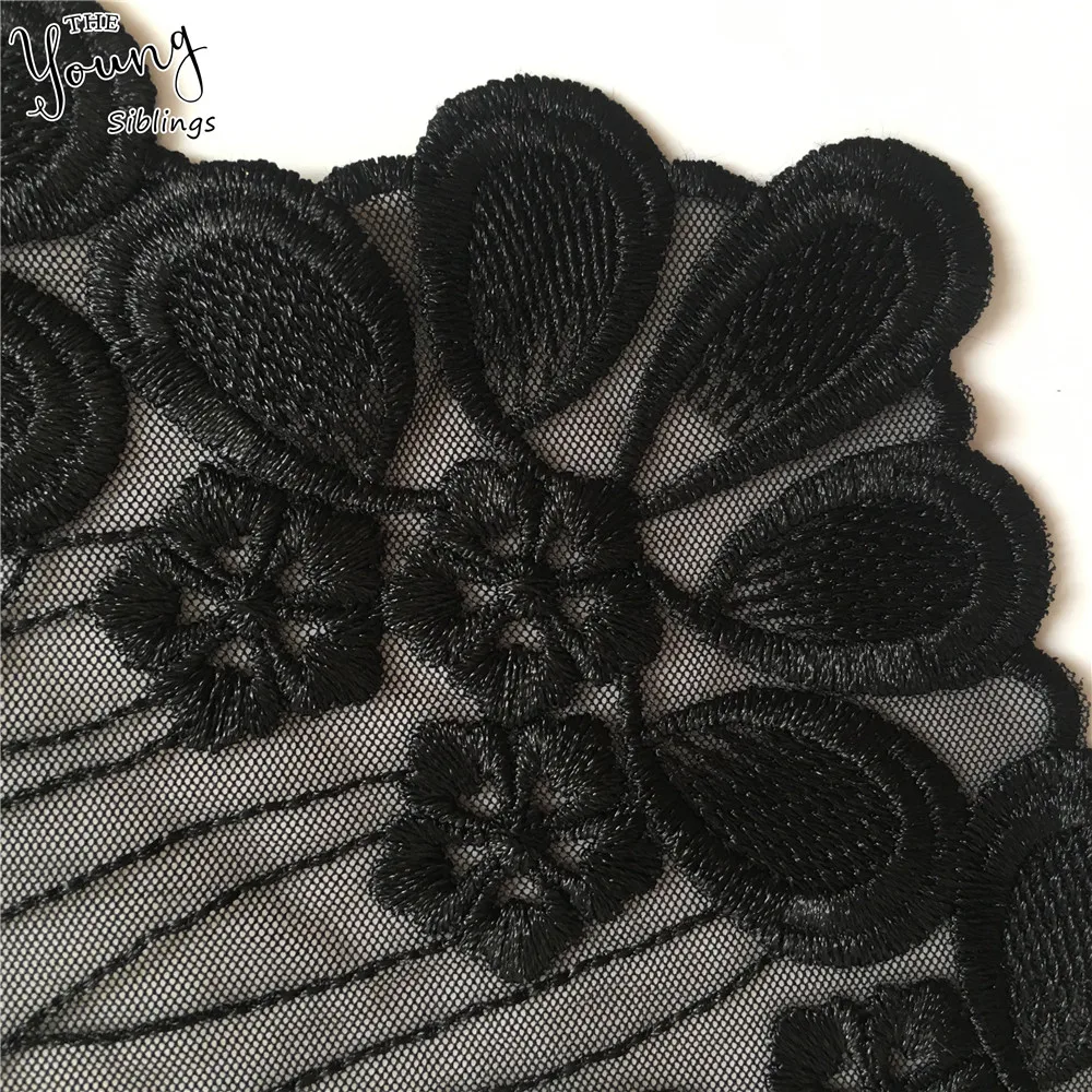 Новое поступление черный тканевый кружевной воротник шитье вырез вышивка