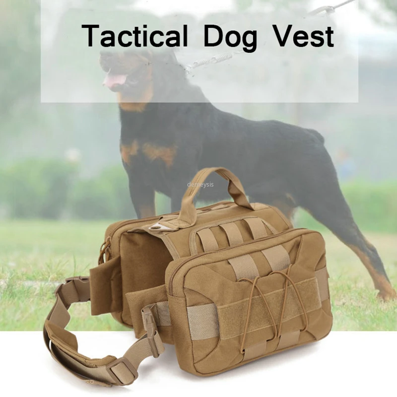 

1000D Nylon Tactical Dog Vest Harness with Handle Army Service Dog Training Vest Adjustable Military Hunting Dog Vest Pouches