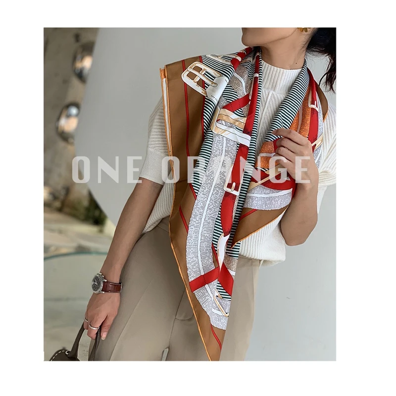 Новые ремни с принтом 100% шелковый шарф хиджаб головные шарфы для женщин модные