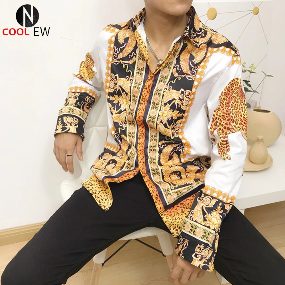 

Slim Fit Thin 3D Pattern Printed Shirt For Man European and American Style Model Men's Cardigan Shirts Plus Size Top Tee Clothes