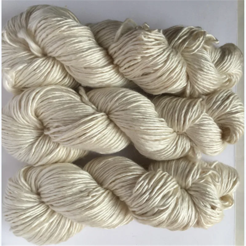 Неокрашенная натуральная белая шелковая Исландская пряжа 100% Мумия 1. 5нм/1 ручного