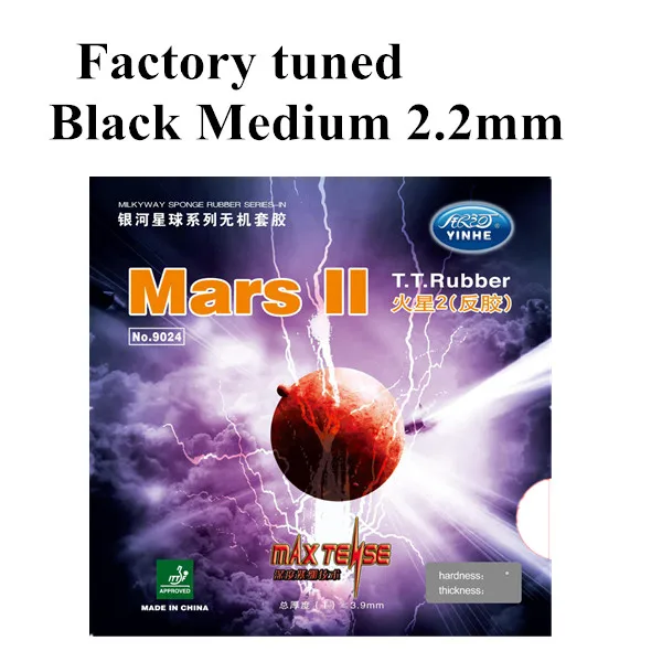 Black medium 1x Yinhe Mars 2 Заводская Настройка Pips-In настольный теннис(пинг-понг) Резина с губкой - Цвет: Black medium
