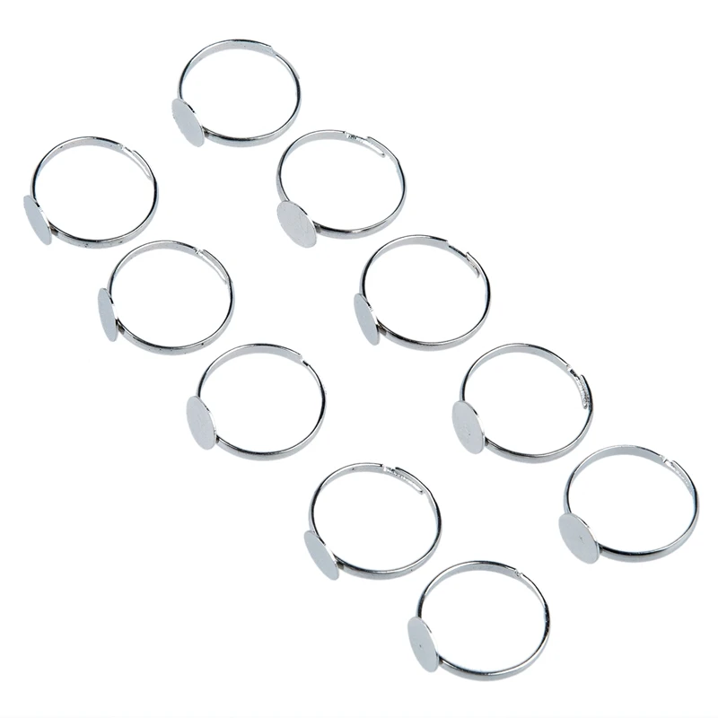 

10 x Base of the ring Metal adjustable silver 8mm results