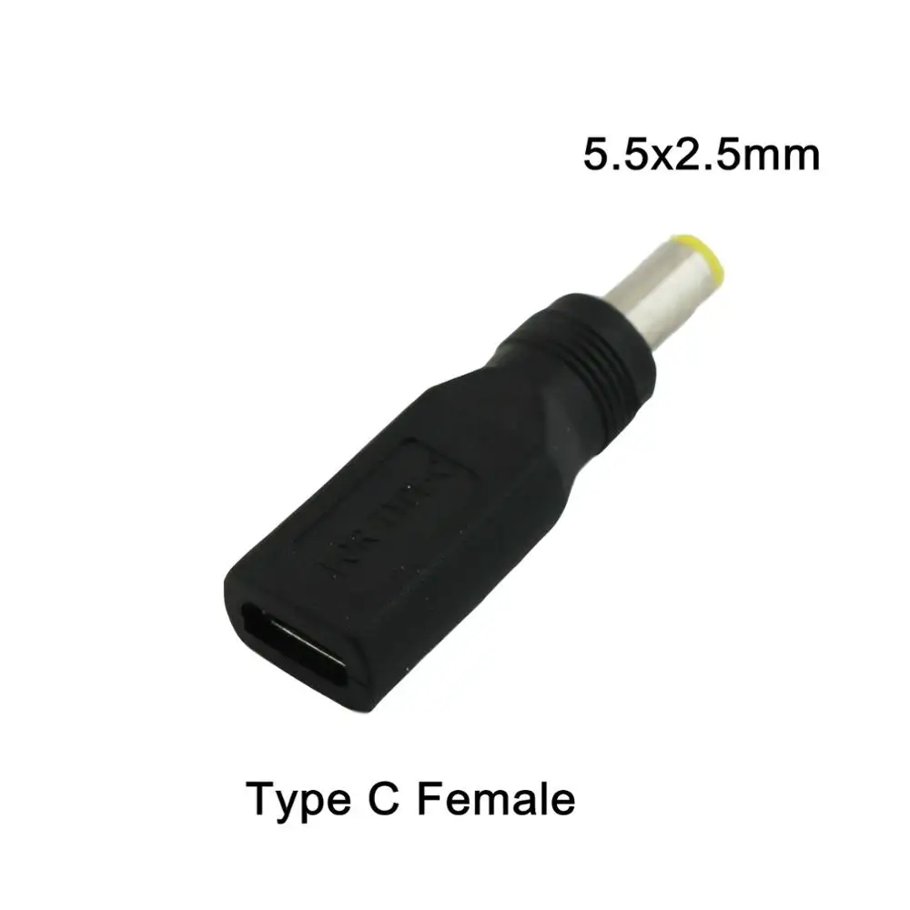 1x USB 3 1 Тип C гнездовой разъем для DC 5 мм x 2 штекер Адаптер питания прямой|Коннекторы