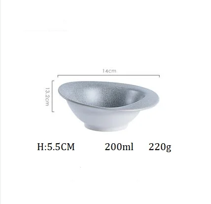 14 CM Bowl NIMITIME1 шт., японский стиль, керамическая Ретро миска для салата из риса с камнем, тарелка для фруктов, тарелка для суши, десертный ужин, домашняя посуда - Цвет: 14 CM Bowl