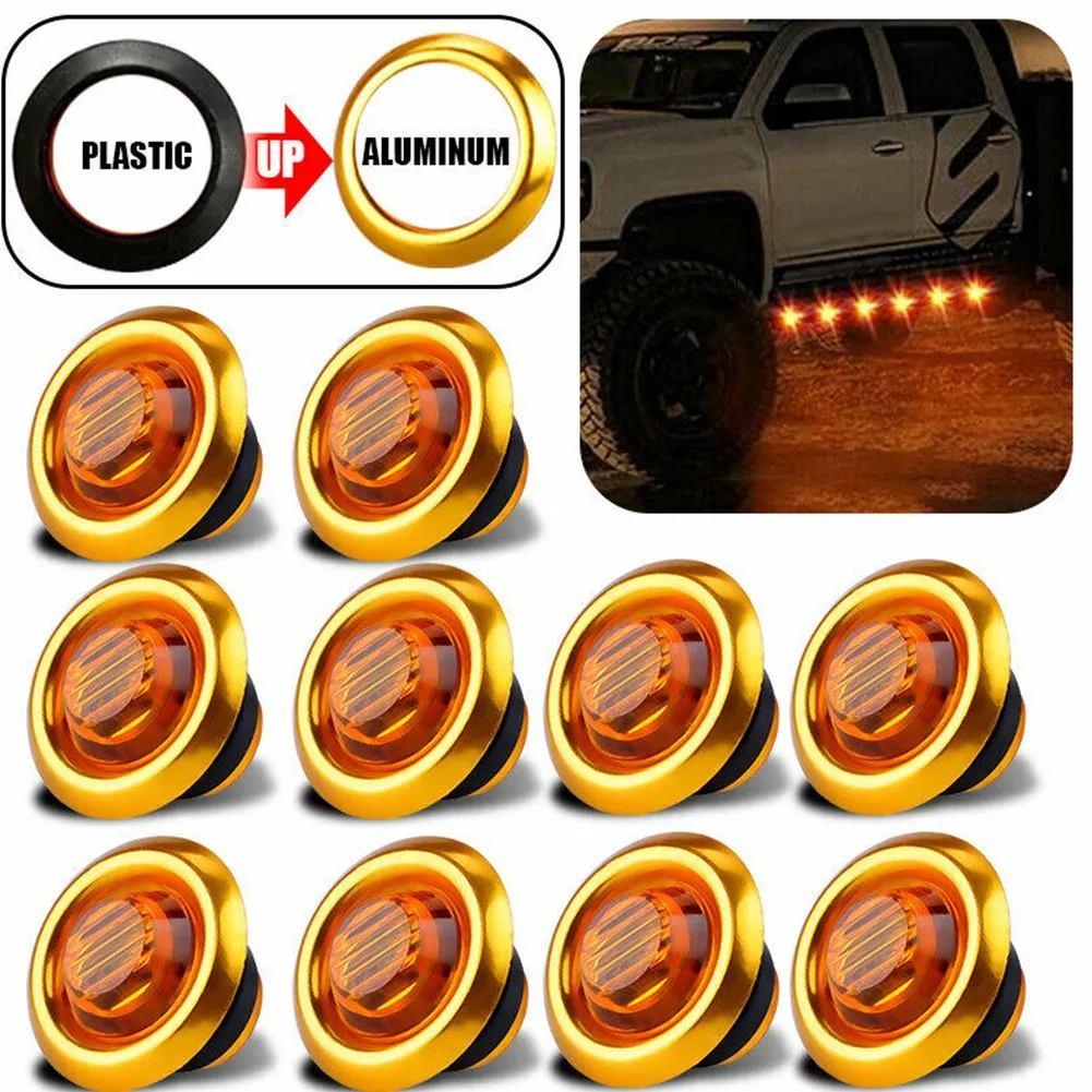 

Yellow LED Marker Light Round Side Bullet Indicator Interior & Exterior