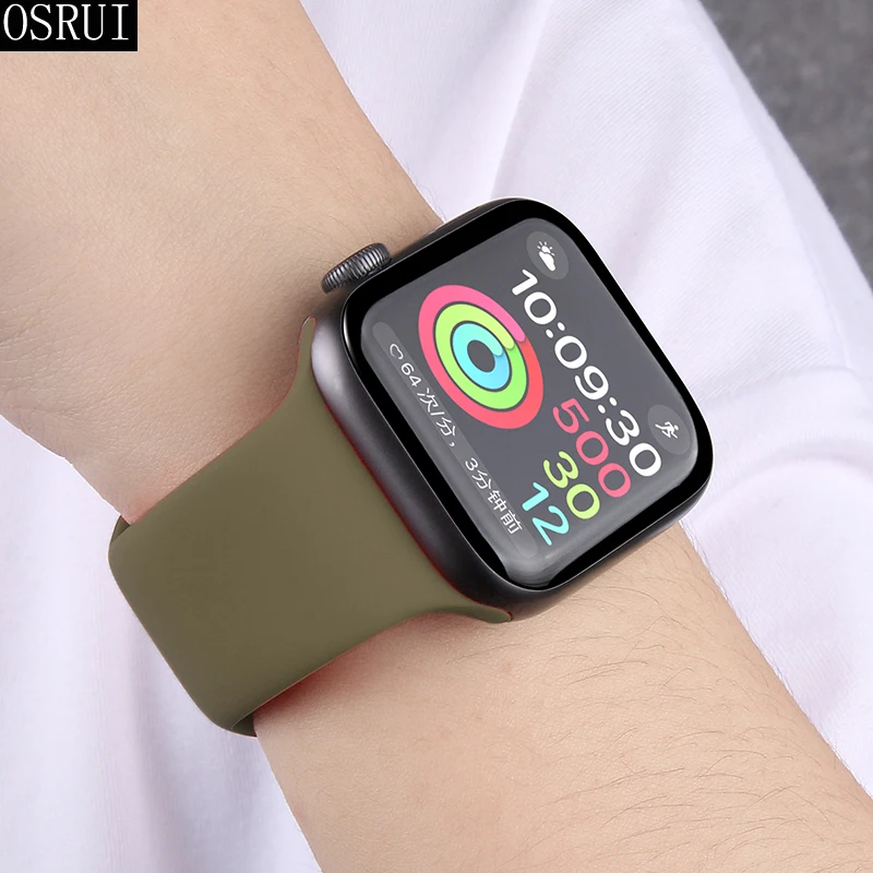 Спортивный силиконовый ремешок для Apple watch 44 мм 40 correa 42 38 iwatch series 5 4 3 браслет