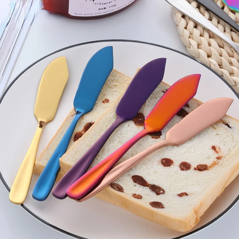 

Buy Go 304 Butter Knife Cheese Dessert Jam Spreaders Stainless Steel Cream Gold Rose Knifes Western Cutlery Breakfast Tool