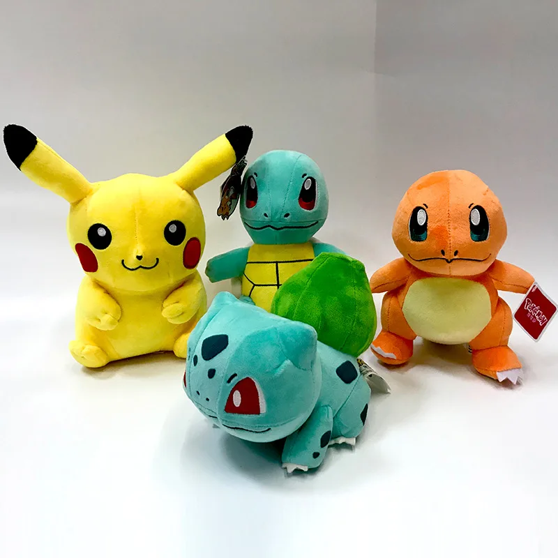 

4pcs Takara Tomy Pokemon Pikachu Plush Lovely Pikachu Juvenile Version Evolution Toy Hobby Collection Doll Kawaii Gift for Girl