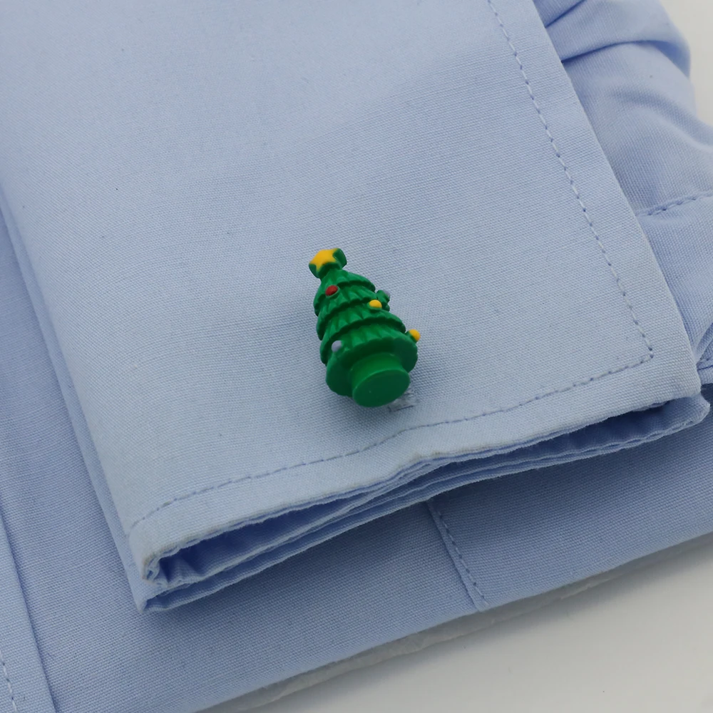 Запонки на рождественскую елку для мужчин праздничный дизайн качественные