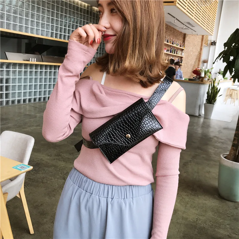 2019 крокодиловая поясная сумка женская кожаная модная однотонная полиуретановая