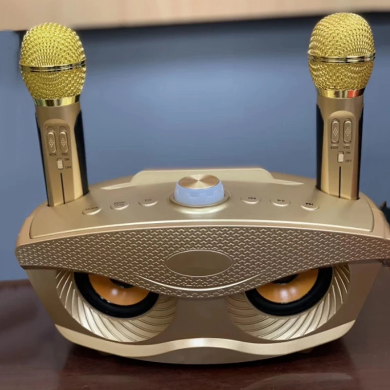 SD306 Dual Bluetooth Динамик с 2 Беспроводной микрофоны на открытом воздухе Семья KTV стерео