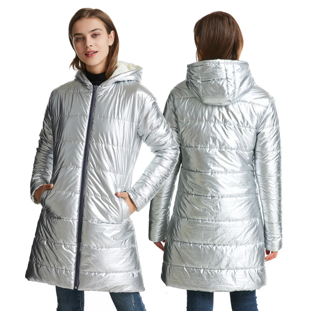 2019 Winter Jacket Women Stand Collar Solid Black White Female Loose Oversized Womens Long-style Parka Overcoat