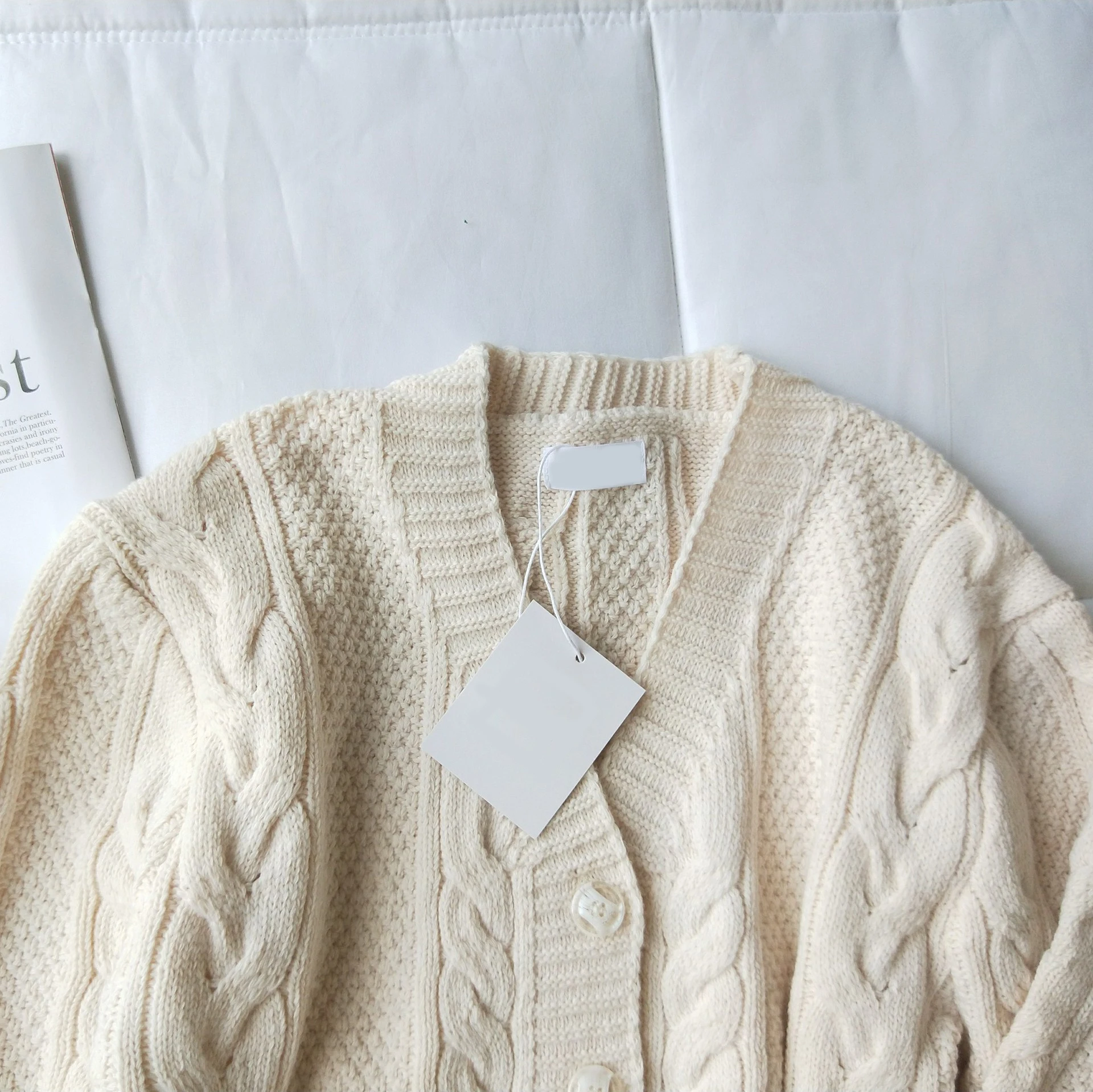 GOPLUS Women's Knitted Sweater V Neck Coat Autumn Winter Cardigan One Size Women Sweaters Short for Female C9513 |