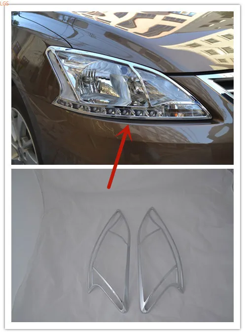 

АБС-пластик хром перед головной светильник задний светильник декоративная рамка Анти-Царапины защиты Тюнинг автомобилей для Nissan Sylphy 20102-2015