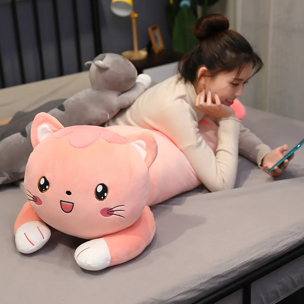 

oft Cat Plush Toy Baby Kids Appease Sleeping Pillow Doll Animal Stuffed Plush Toy Birthday Gifts for Girls Children