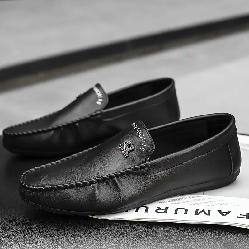

Loafers Shoes Men Fashion Shoes Men 2021 Summer Comfy Slip-on Men's Flats Moccasins Male Footwear Brand Leather Men Casual Shoes