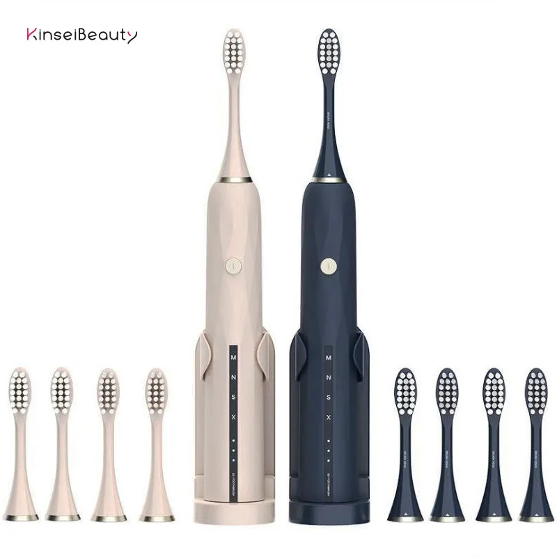 Зубная щетка ультразвуковая Водонепроницаемая с 4 насадками и зарядкой от