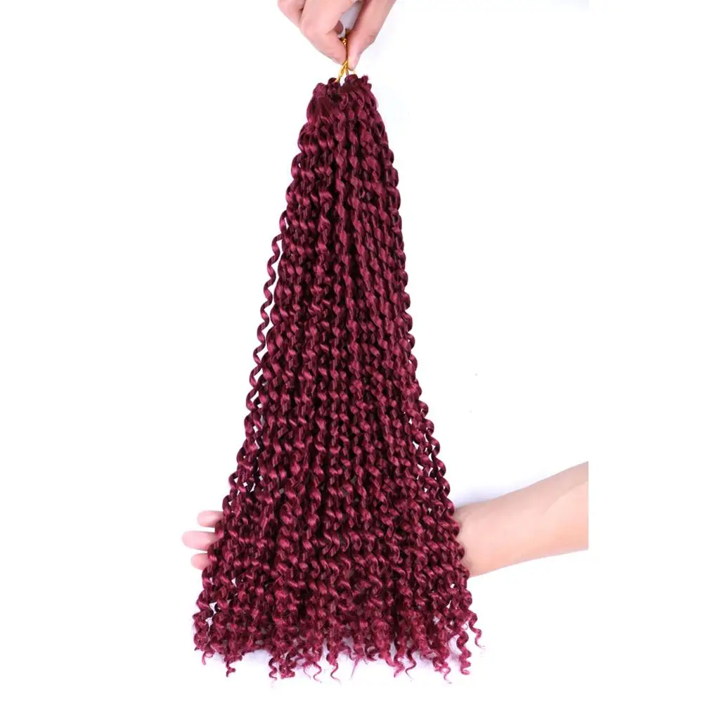 Страсть твист плетение волос Вязание крючком Синтетические вязанные волосы для