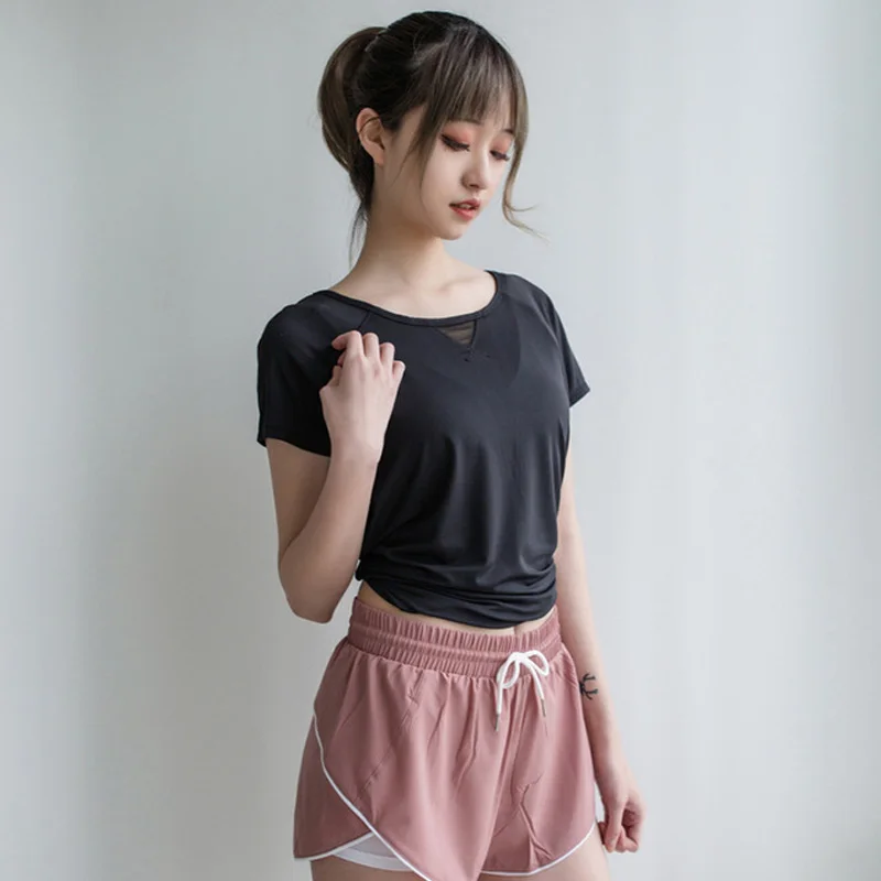 

Women's Seamless Short Sleeve Crop Top Yoga Shirts Slim Fit Running Fitness T-shirts Workout Tops For Women Gym Sport Cycling