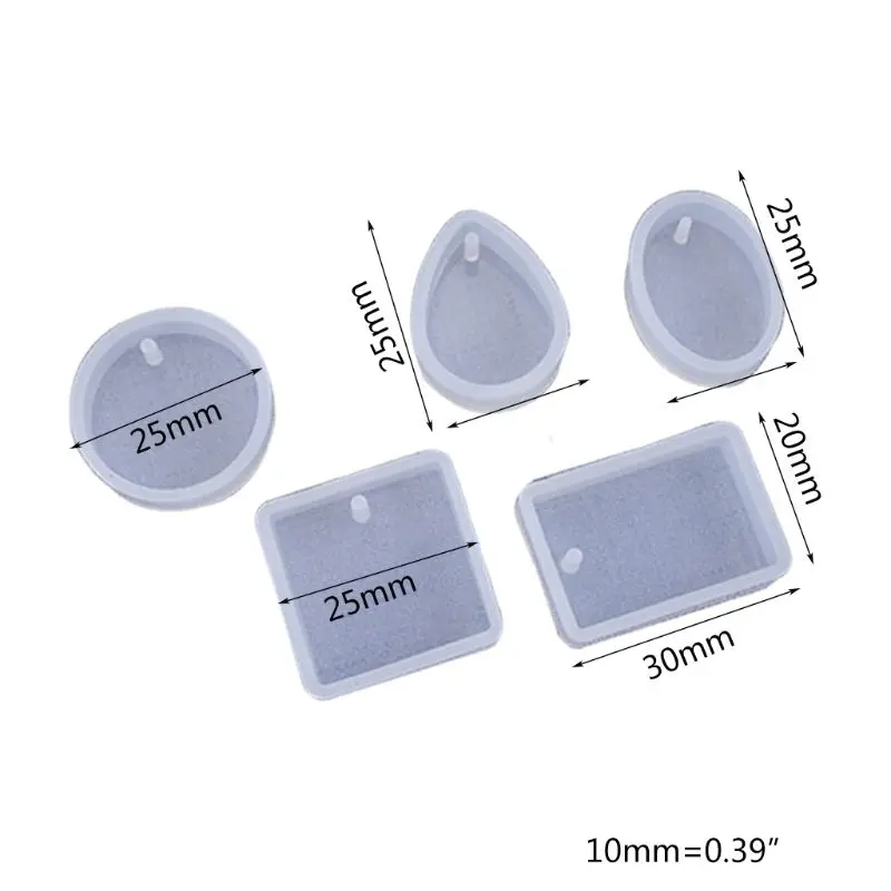 

Jewelry Casting Molds Silicone Pendant Mold Resin Molds with Hanging Hole Jewelry Making DIY Craft Tools - 10 Pcs