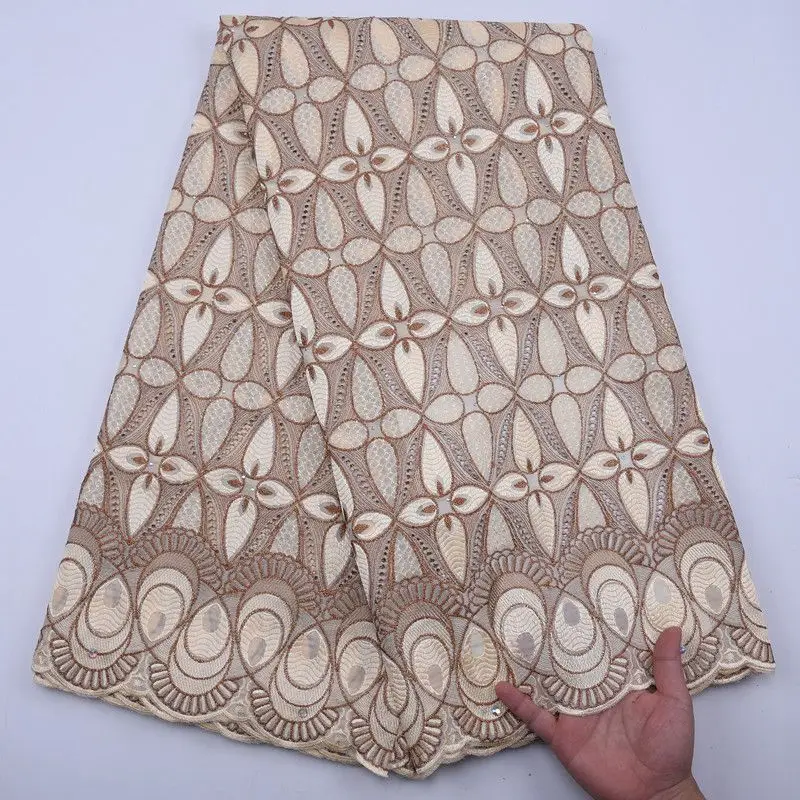 

Camel Color African Dry Lace Fabric 2020 High Quality Lace Swiss Voile Lace In Switzerland For Nigerian Man Daily Dresses S1809