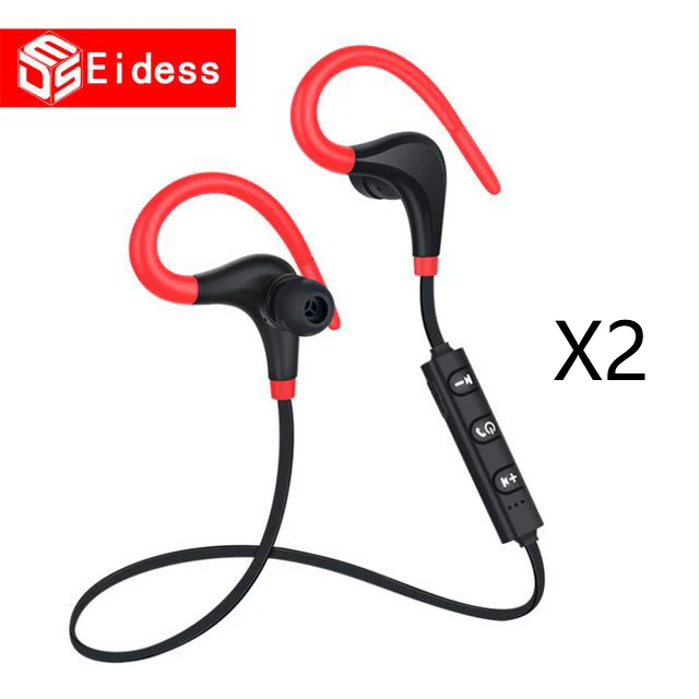 Bluetooth наушники-вкладыши беспроводные наушники IPX5 водонепроницаемые наушники Спорт бас гарнитура с микрофоном для iPhon xiaomi phone - Цвет: Red X 2